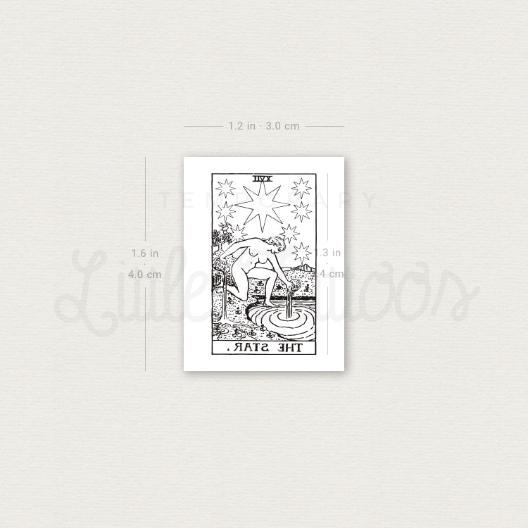 Tatuaje temporal de la carta del Tarot Little The Star (juego de 3)