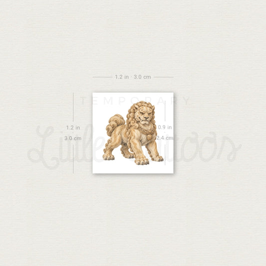 Foo Dog Temporary Tattoo - Set of 3