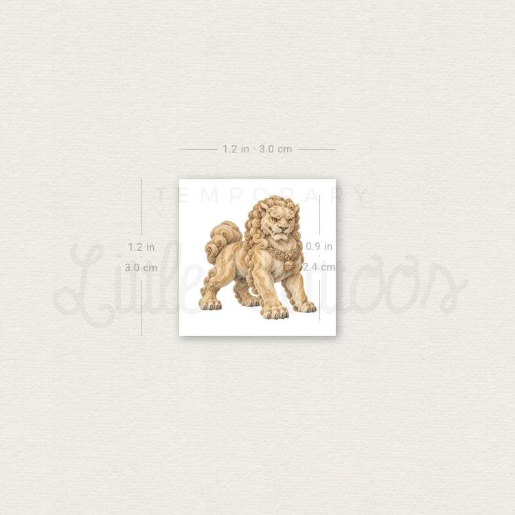 Foo Dog Temporary Tattoo - Set of 3