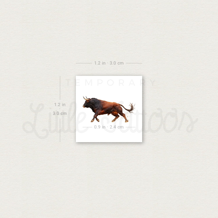 Little Spanish Fighting Bull Temporary Tattoo - Set of 3