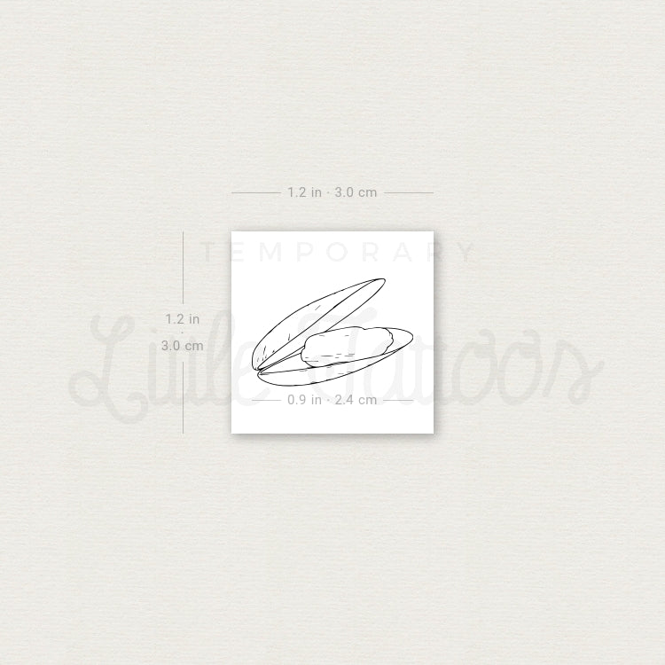 Clam Temporary Tattoo - Set of 3