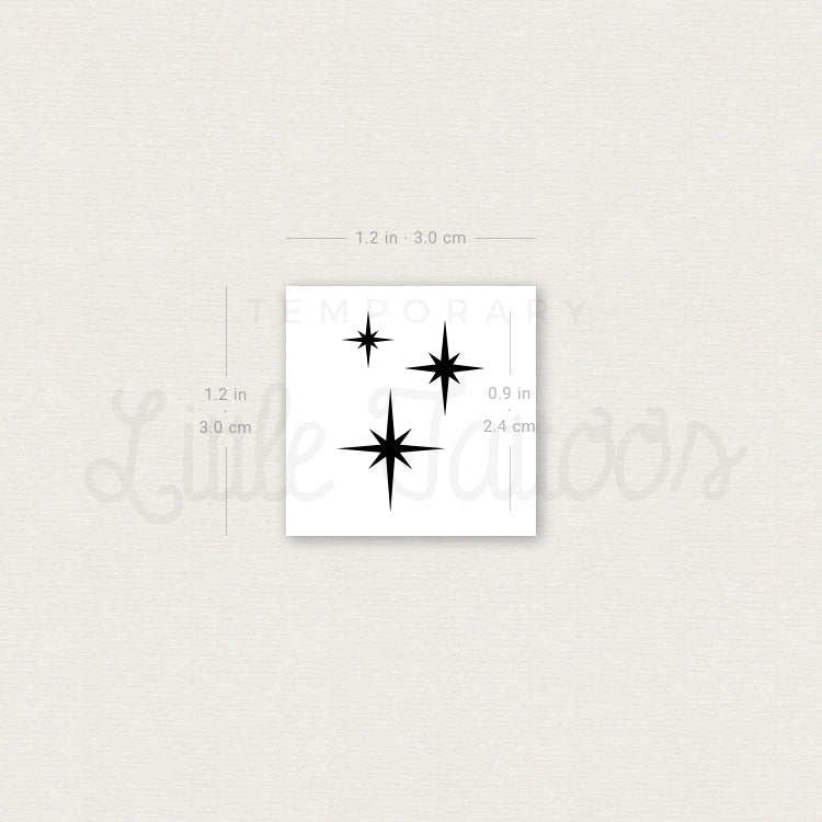 Small Stardust/Sparkle Temporary Tattoo - Set of 3