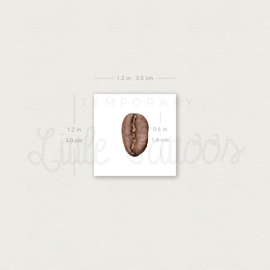 Coffee Bean Temporary Tattoo - Set of 3