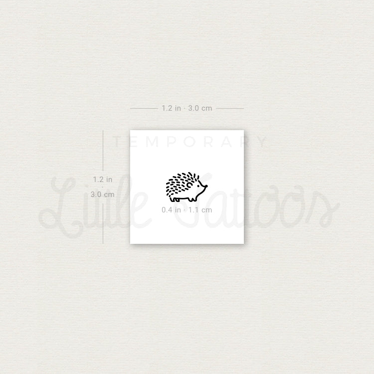 Minimalist Hedgehog Temporary Tattoo - Set of 3