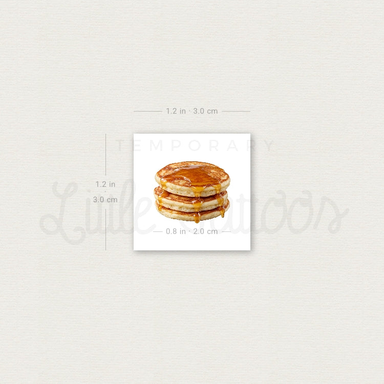 Pancakes With Honey Temporary Tattoo - Set of 3