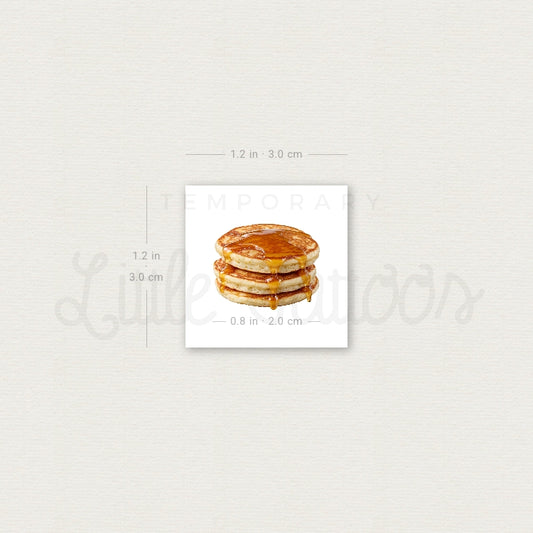 Pancakes With Honey Temporary Tattoo - Set of 3