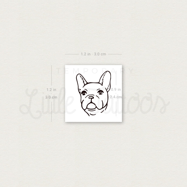 Tatuaje temporal de bulldog francés (juego de 3)