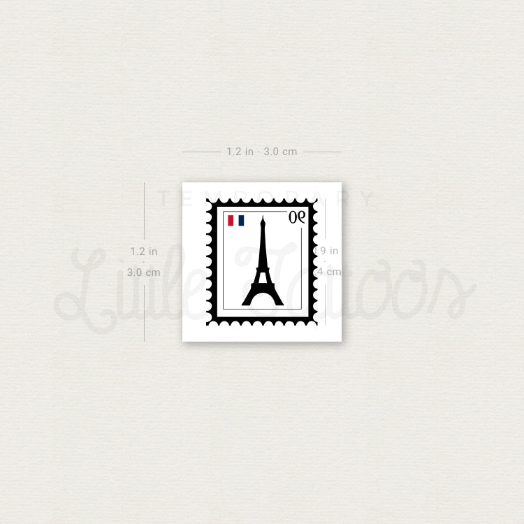 France Stamp Temporary Tattoo - Set of 3