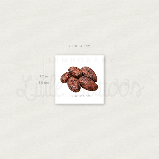 Cocoa Beans Temporary Tattoo - Set of 3