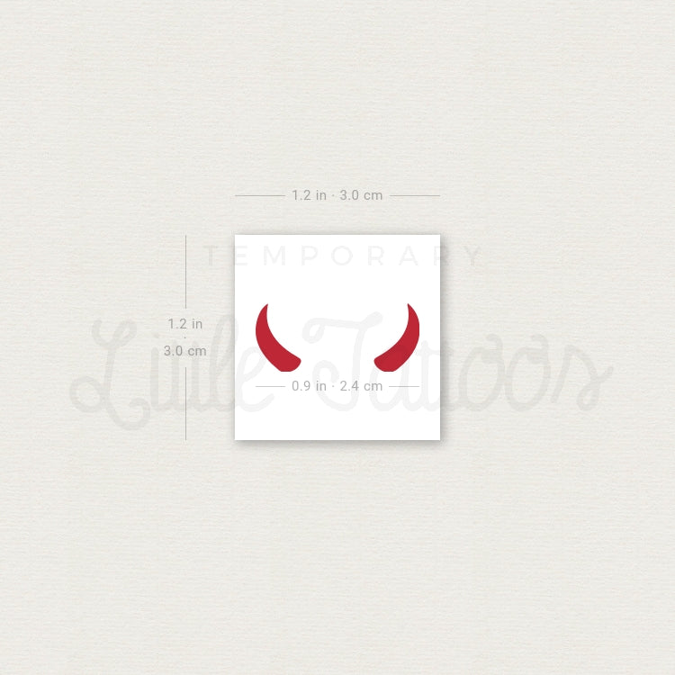 Devil Horns Temporary Tattoo - Set of 3