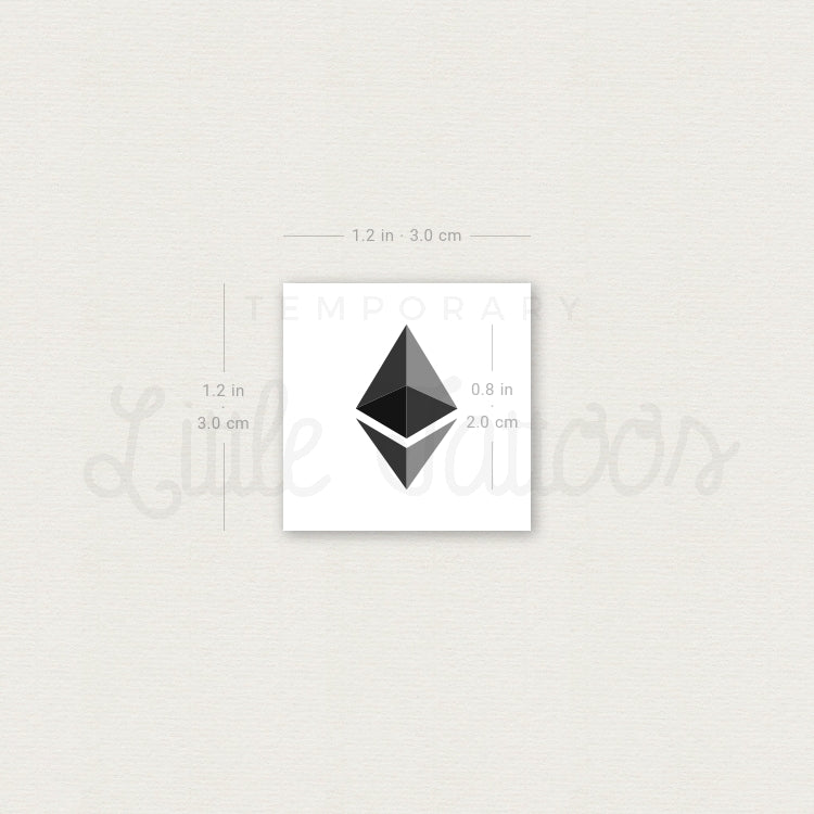 Ethereum Logo Temporary Tattoo - Set of 3