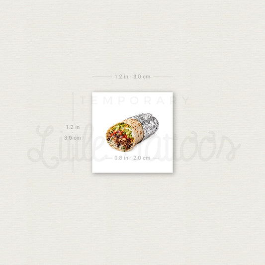 Burrito Temporary Tattoo - Set of 3