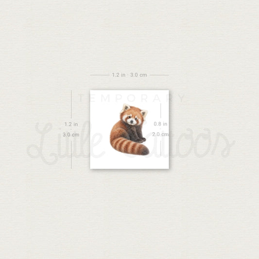 Baby Red Panda Temporary Tattoo - Set of 3
