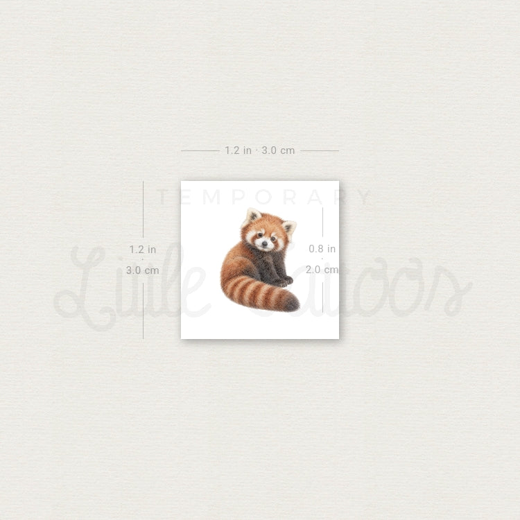 Baby Red Panda Temporary Tattoo - Set of 3