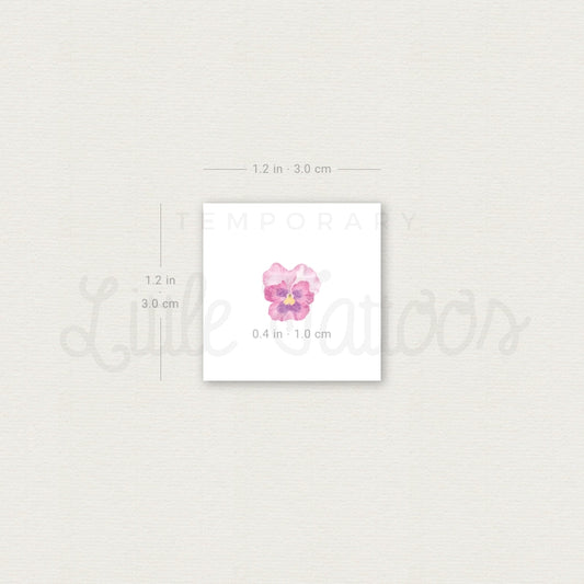 Tatuaje temporal de pensamiento rosa pequeño (juego de 3)