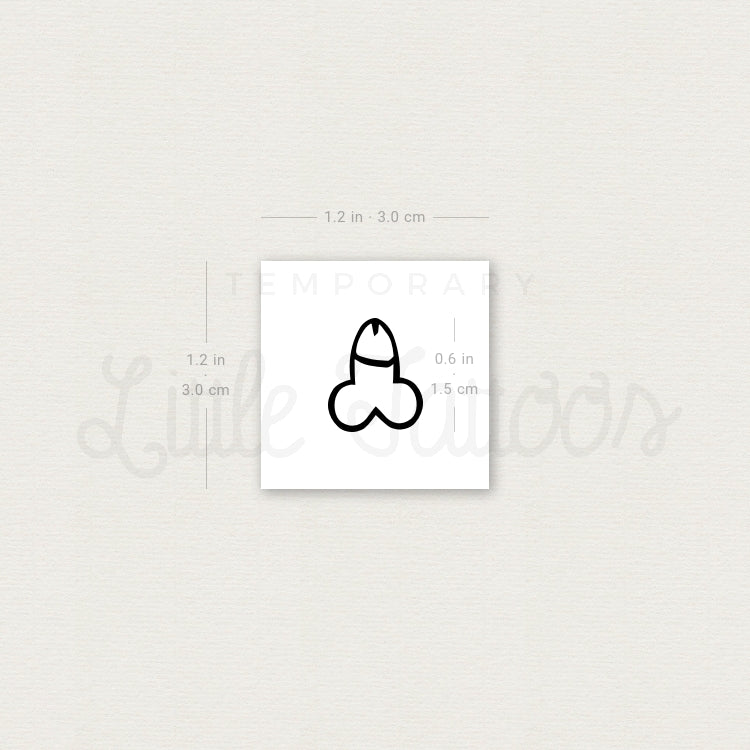 Little Penis Temporary Tattoo - Set of 3