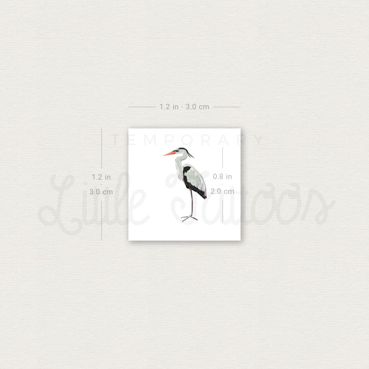 Heron Temporary Tattoo - Set of 3