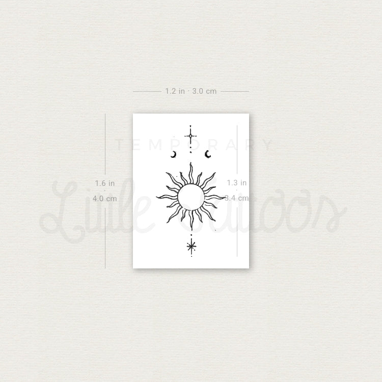 Little Sun Temporary Tattoo By Stefano Mazza - Set of 3