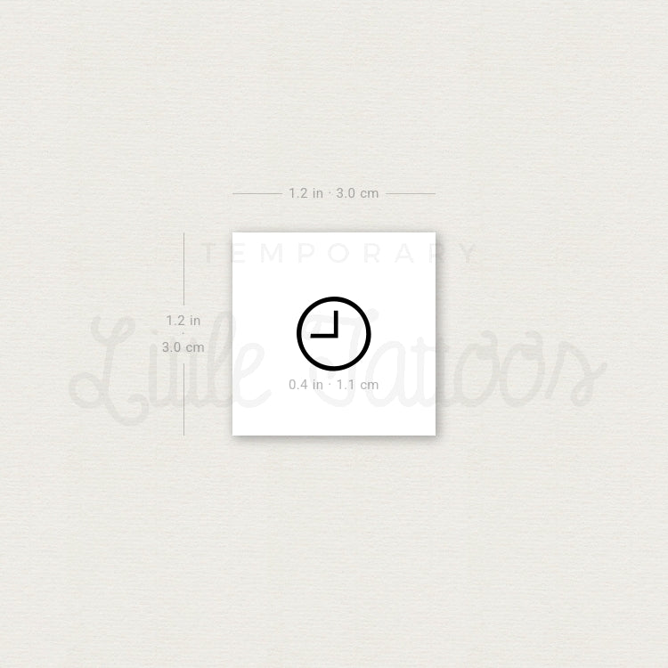 Clock Temporary Tattoo - Set of 3
