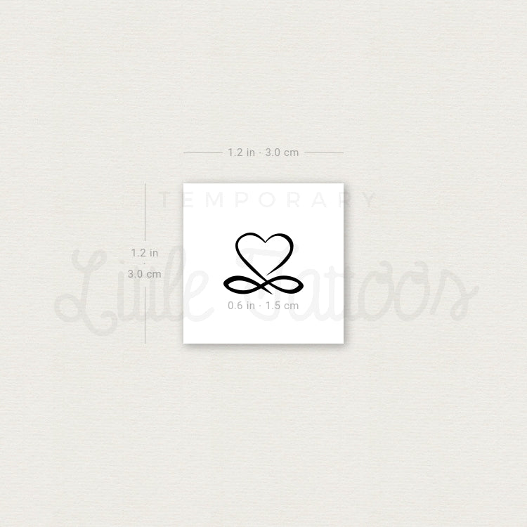 Infinity and Heart Temporary Tattoo - Set of 3