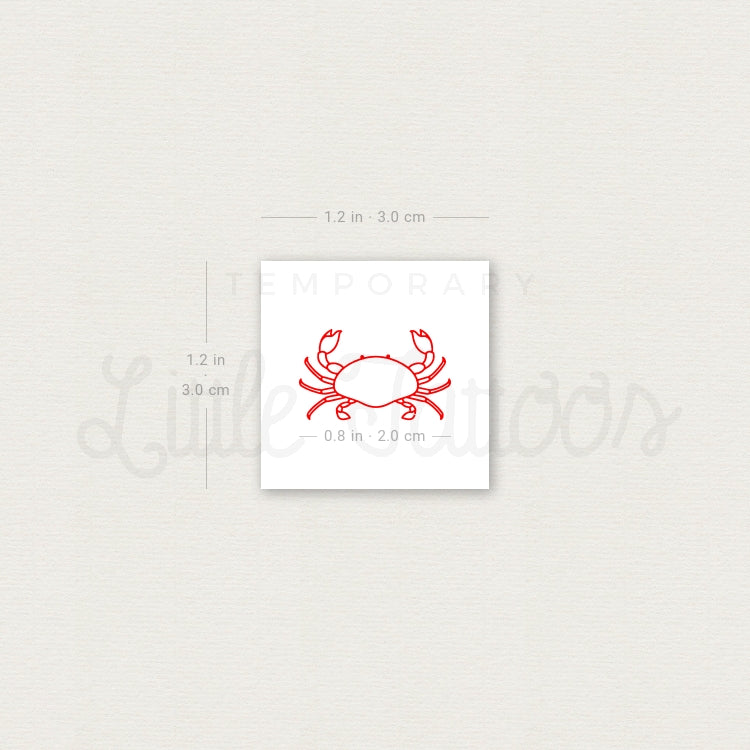 Red Crab Temporary Tattoo - Set of 3