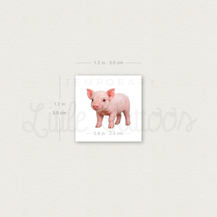 Baby Pig Temporary Tattoo - Set of 3