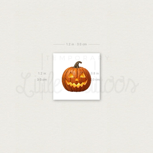 Watercolor Jack-o'-Lantern Temporary Tattoo - Set of 3