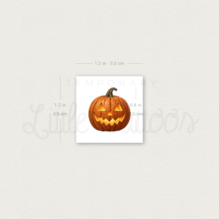 Watercolor Jack-o'-Lantern Temporary Tattoo - Set of 3