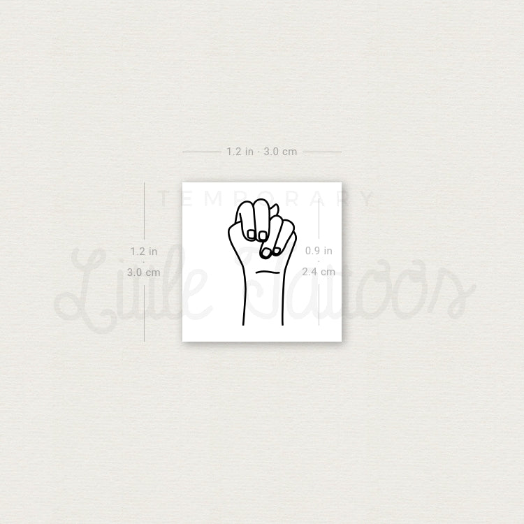 Sign Language N Temporary Tattoo - Set of 3