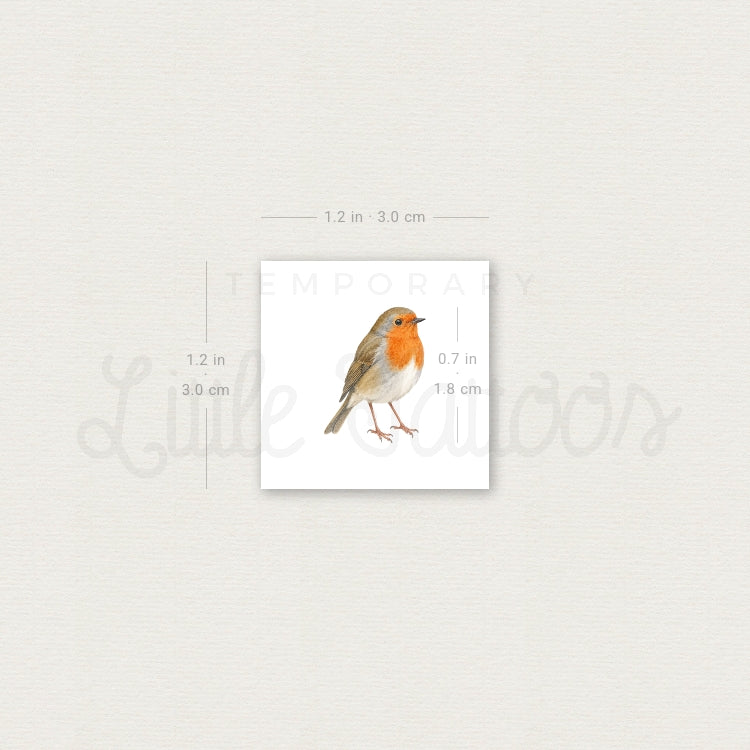 Watercolor Robin Temporary Tattoo - Set of 3