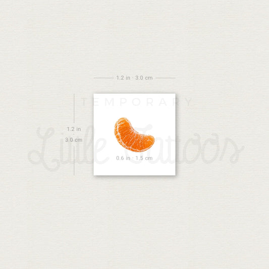 Tangerine Segment Temporary Tattoo - Set of 3