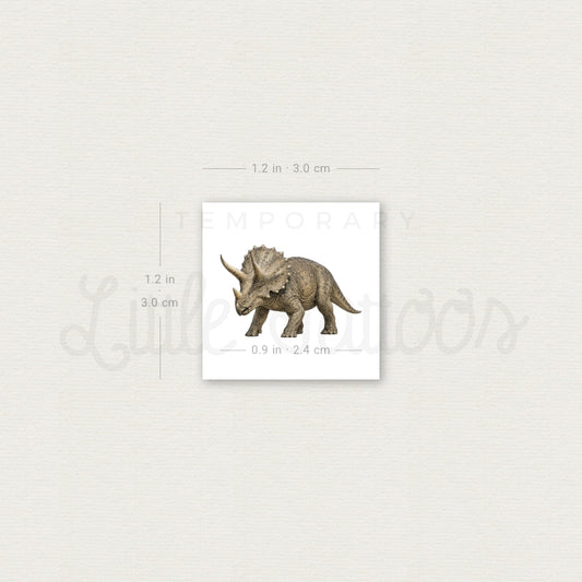 Realistic Triceratops Temporary Tattoo - Set of 3