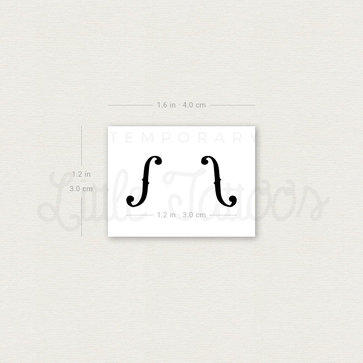 F-holes Temporary Tattoo - Set of 3
