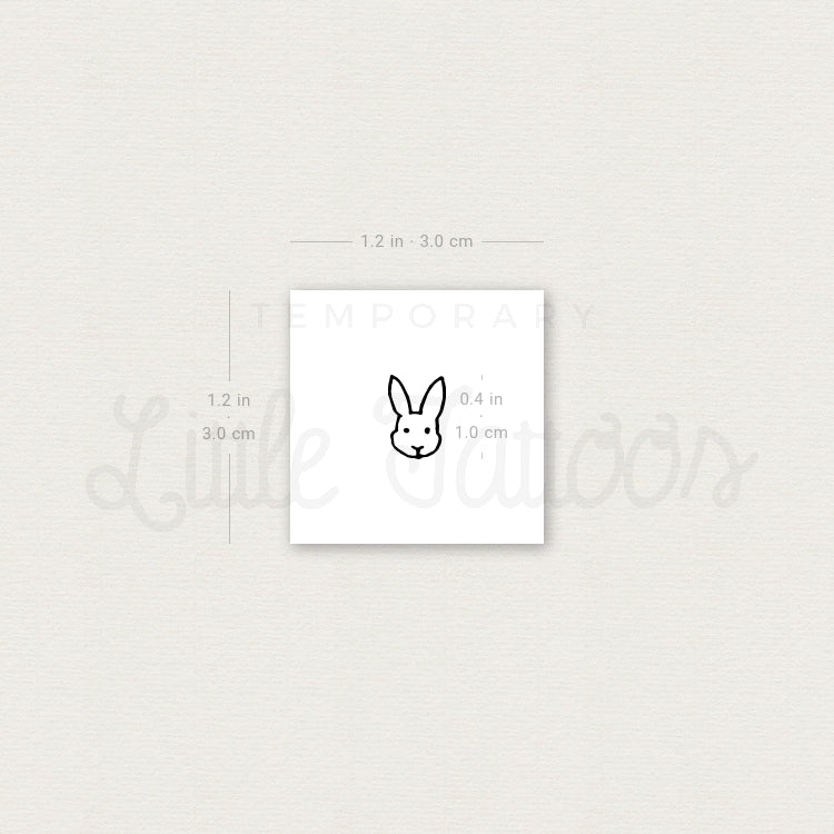 Rabbit Face Temporary Tattoo - Set of 3