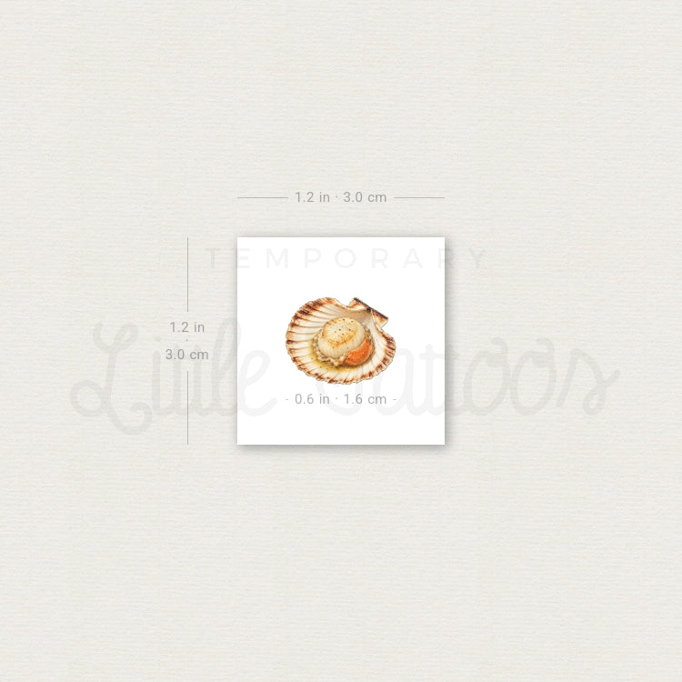 Watercolor Scallop Temporary Tattoo - Set of 3