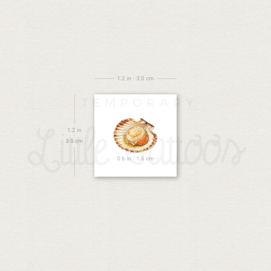 Watercolor Scallop Temporary Tattoo - Set of 3