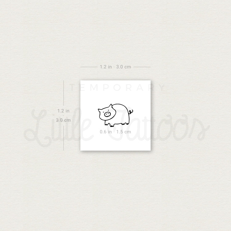 Tatuaje temporal de cerdito pequeño - Juego de 3
