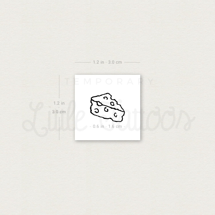 Minimalist Cheese Temporary Tattoo - Set of 3