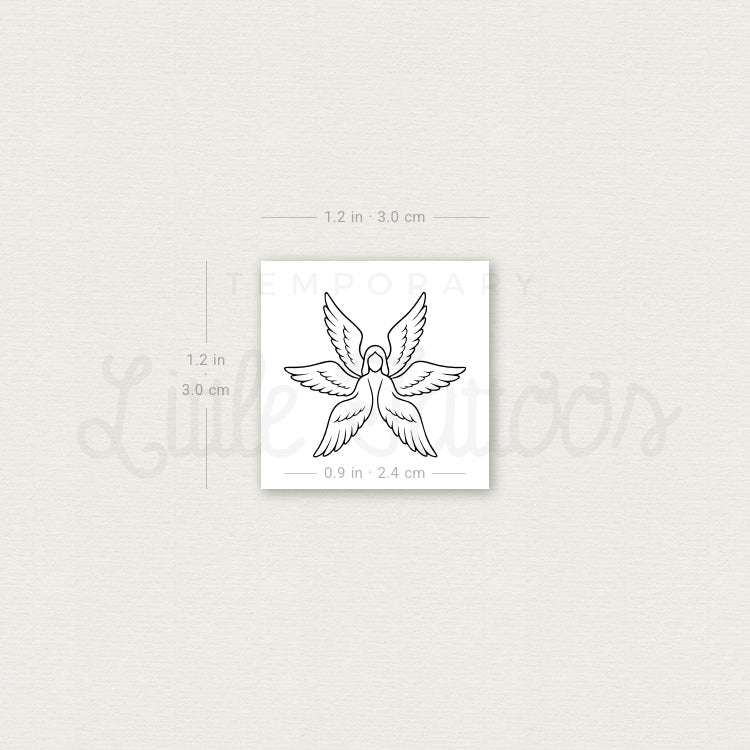 Six Winged Seraphim Temporary Tattoo - Set of 3