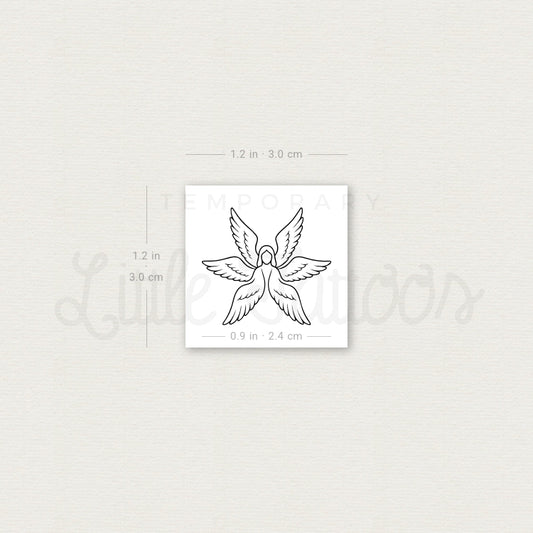 Six Winged Seraphim Temporary Tattoo - Set of 3