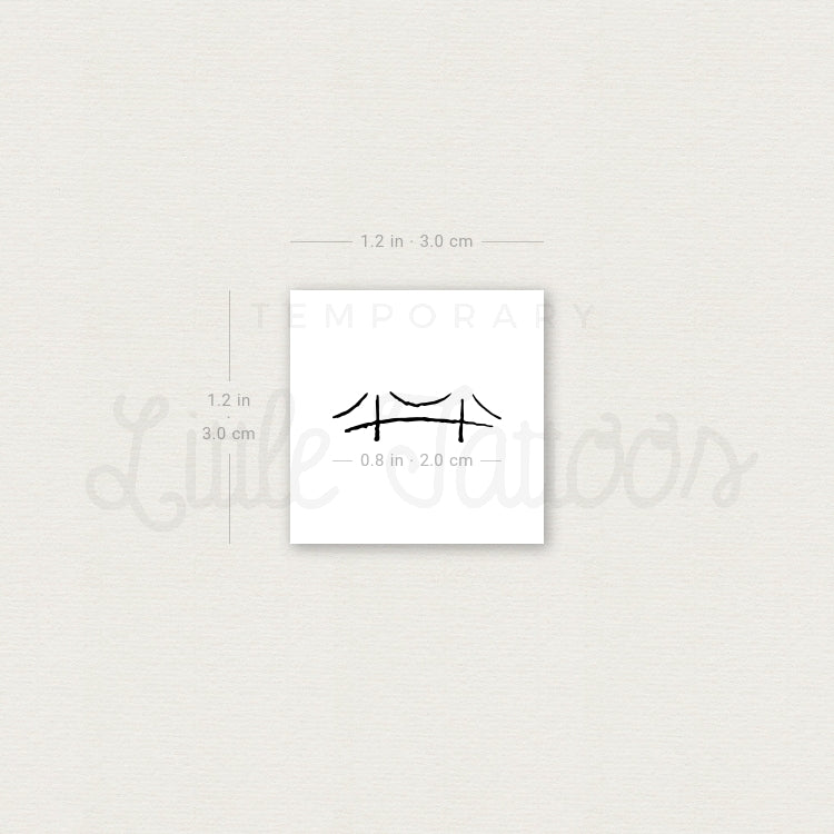 Minimalist Bridge Temporary Tattoo - Set of 3