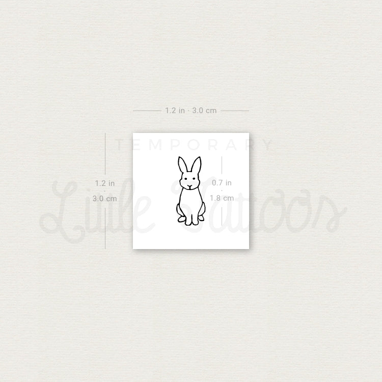 Sitted Rabbit Temporary Tattoo - Set of 3