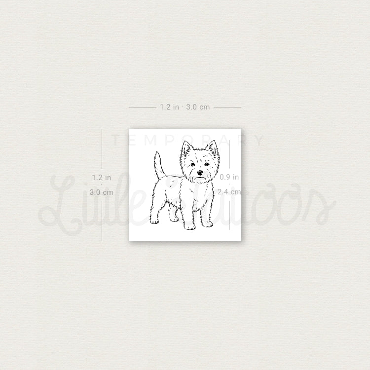 West Highland White Terrier Temporary Tattoo - Set of 3