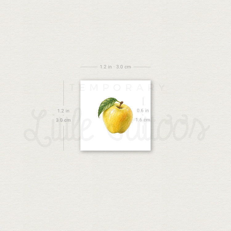 Golden Delicious Apple Temporary Tattoo - Set of 3