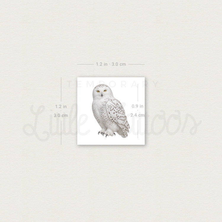 Snowy Owl Temporary Tattoo - Set of 3