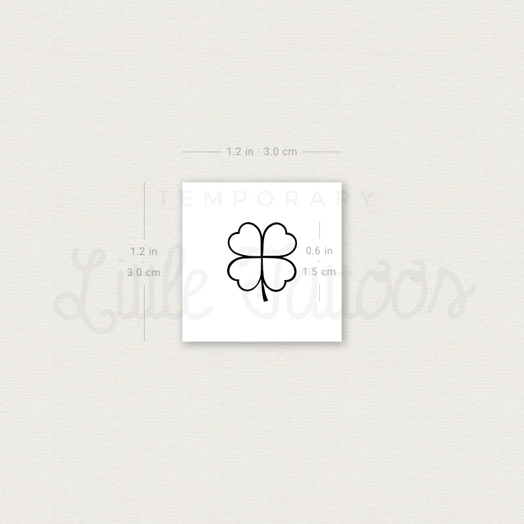 Minimalist Four-Leaf Clover Temporary Tattoo - Set of 3