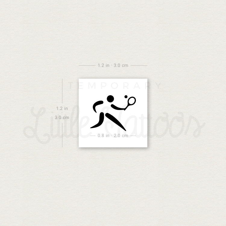 Tennis Symbol Temporary Tattoo - Set of 3