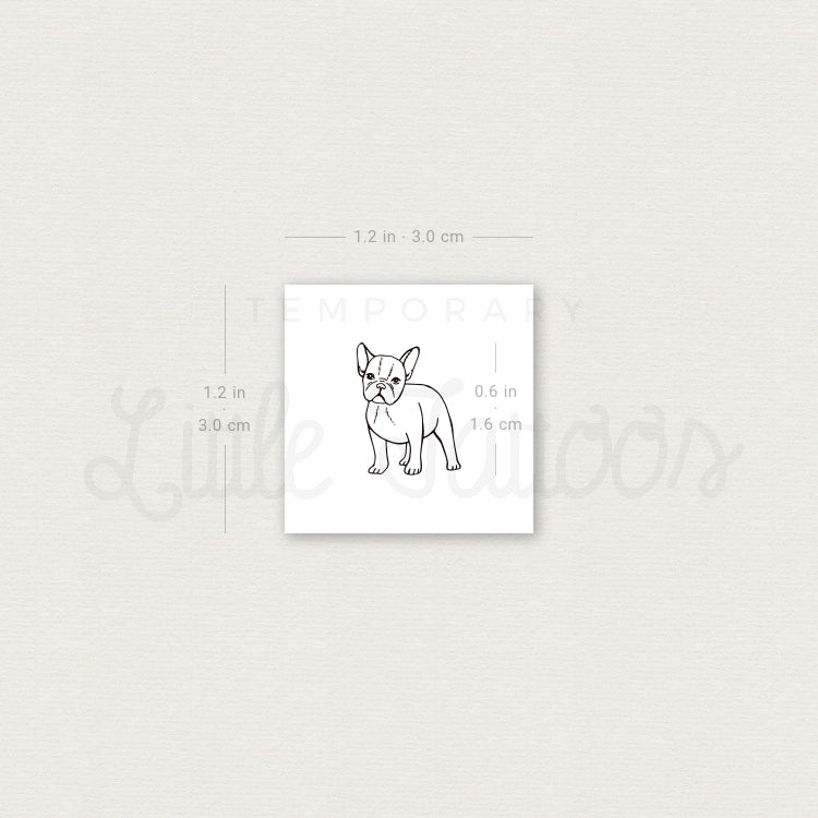 Tatuaje temporal de bulldog francés pequeño (juego de 3)