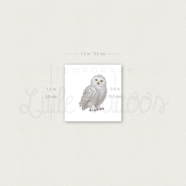 Baby Snowy Owl Temporary Tattoo - Set of 3