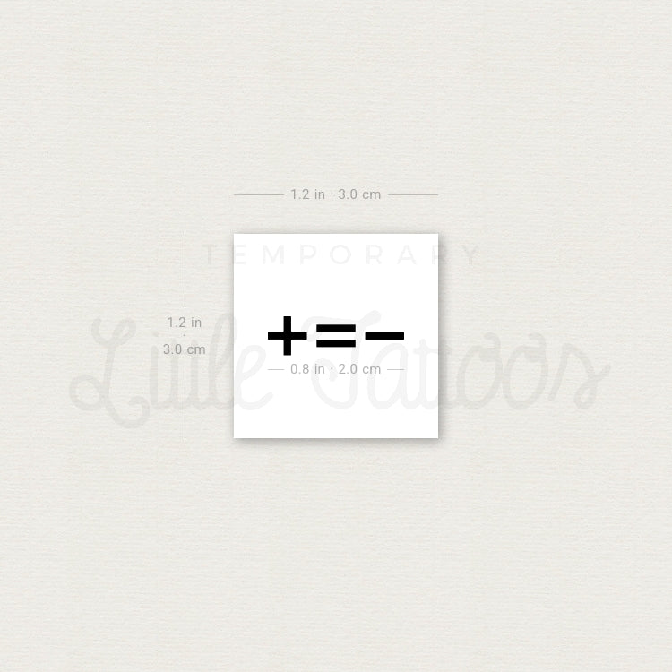 Less Is More Symbol Temporary Tattoo - Set of 3
